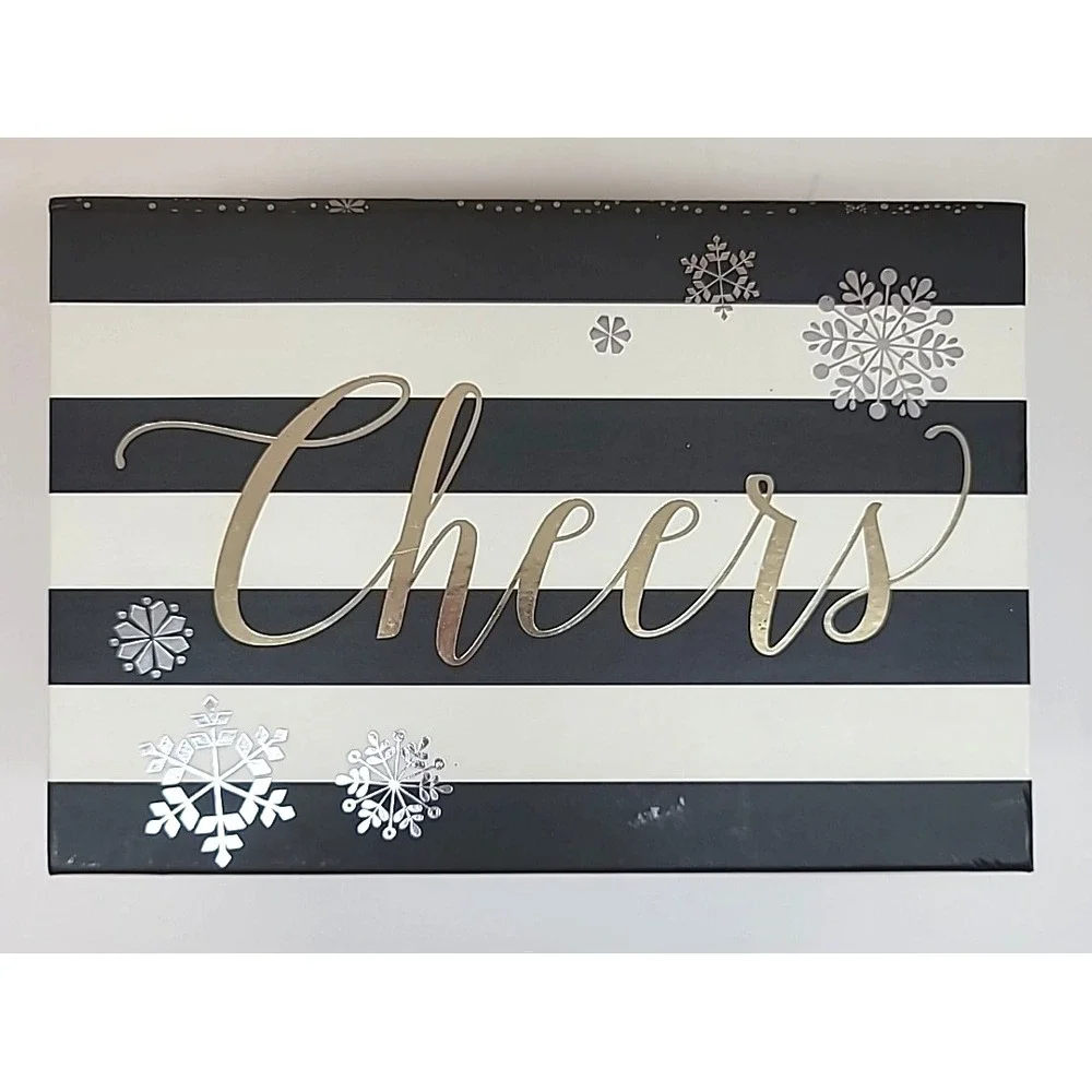 Lot Of 5 Decorative Christmas Gift Boxes-Stars-Snowflake-Pincone-Cheers